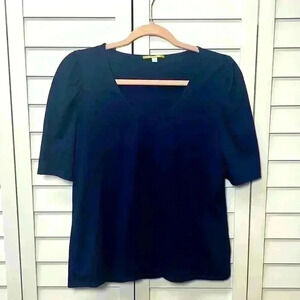 Gianni Bini Scoop Neck Short Sleeve Top Size Small Navy